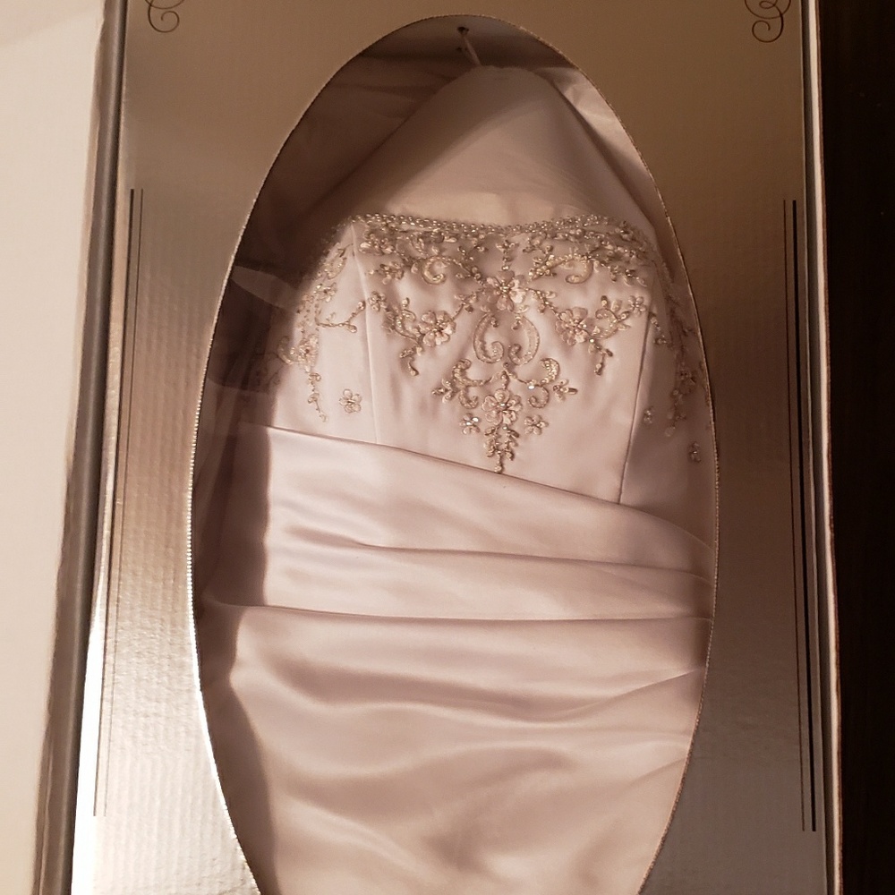 David's Bridal White Wedding Dress.